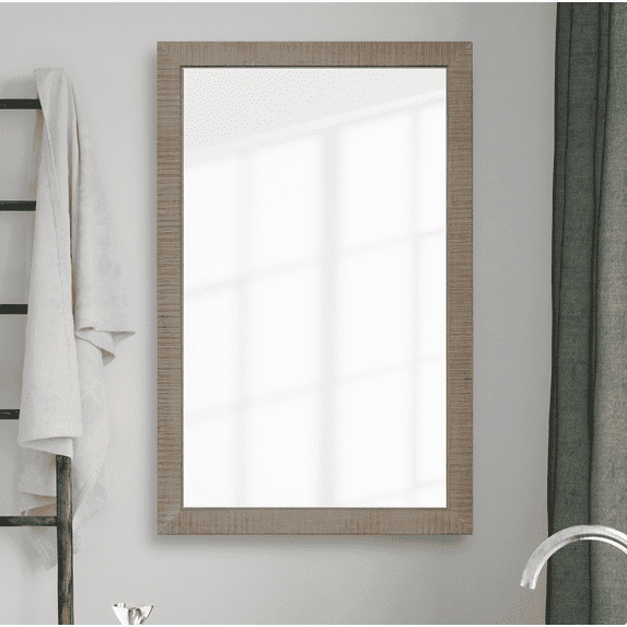 Frame My Mirror Framed Wall Mirror - Distressed Charcoal 20" x 60" Mirror - Ideal for Bathroom, Wall Decor, Bedroom and Livingroom - Moisture Resistant with Safety Backing - Huntington Design