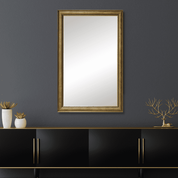 Frame My Mirror Framed Wall Mirror - Gold 28" x 48" Mirror - Ideal for Bathroom, Wall Decor, Bedroom and Livingroom - Moisture Resistant with Safety Backing - Oxfordshire Design