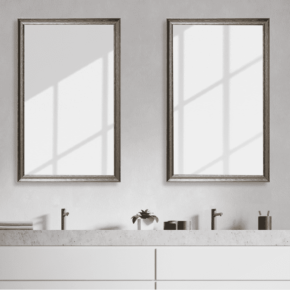 Frame My Mirror Framed Wall Mirror - Pewter 20" x 54" Mirror - Ideal for Bathroom, Wall Decor, Bedroom and Livingroom - Moisture Resistant with Safety Backing - Crenshaw Design