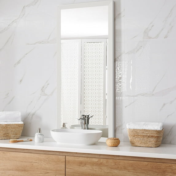 Frame My Mirror Framed Wall Mirror - Pure White 28" x 36" Mirror - Ideal for Bathroom, Wall Decor, Bedroom and Livingroom - Moisture Resistant with Safety Backing - LaRue Design