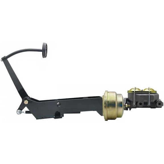 Frame Mount Power Brake Pedal Assembly Compatible with 1949-1954 Chevy Car, w/ 7" Dual Diaphragm Booster, Master Cylinder & Disc/Drum Proportioning Valve Kit