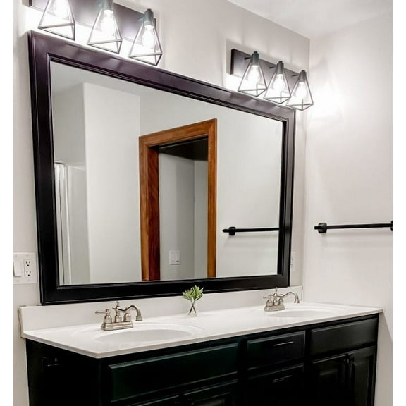 Frame My Mirror Framed Mirror, Black Finish, 36" x 36", 3" Wide Frame Porter Design