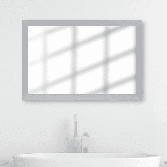 Frame My Mirror Framed Mirror, Brushed Silver Finish, 20" x 24", 2" Wide Frame Meade Design