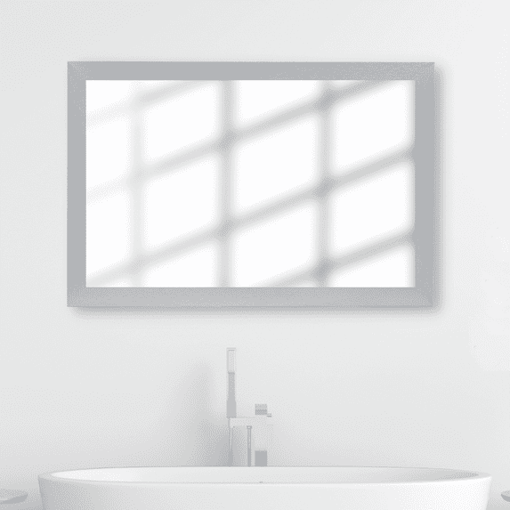 Frame My Mirror Framed Mirror, Brushed Silver Finish, 36" x 36", 2" Wide Frame Meade Design