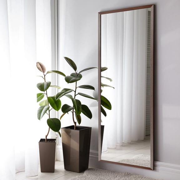 Frame My Mirror Framed Mirror, Espresso Textured Finish, 28" x 60", 1-1/4" Wide Frame Ellis Design