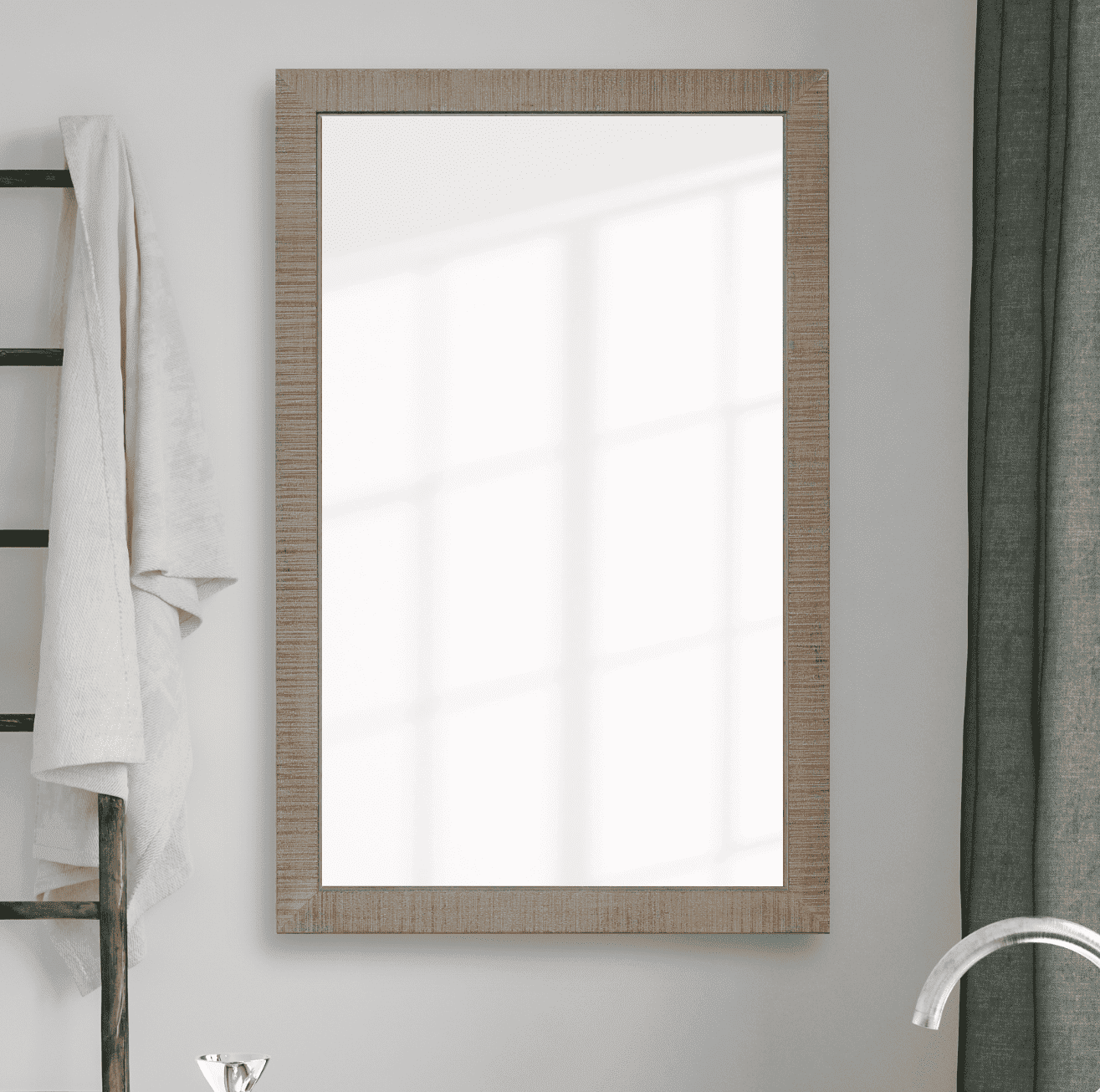 Frame My Mirror Framed Wall Mirror - Distressed Charcoal 28" x 24 ...