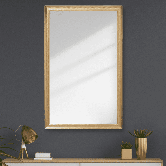 Frame My Mirror Framed Wall Mirror - Gold 36" x 36" Mirror - Ideal for Bathroom, Wall Decor, Bedroom and Livingroom - Moisture Resistant with Safety Backing - Crenshaw Design