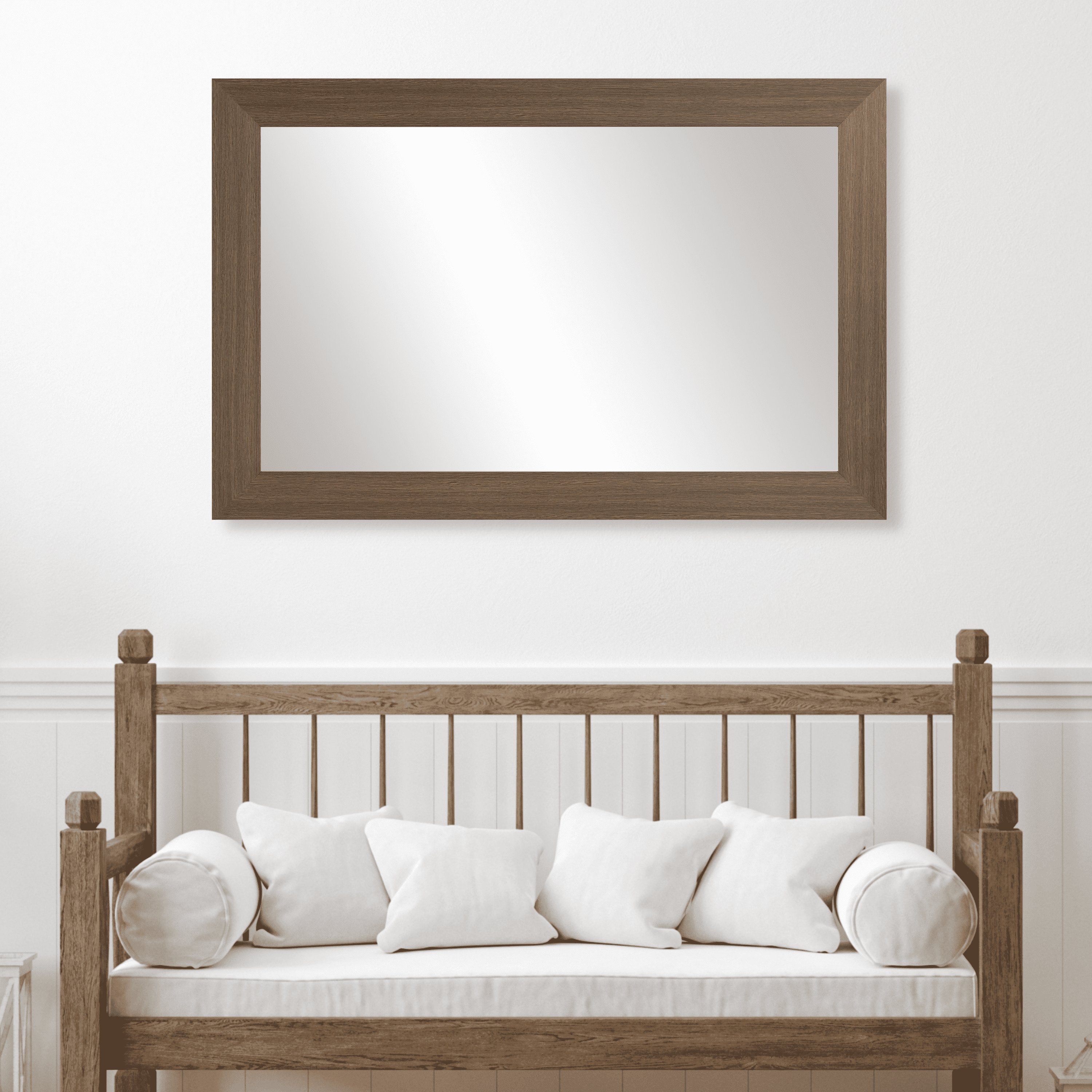Frame My Mirror Framed Wall Mirror - Grey Oak 36" x 54" Mirror - Ideal for Bathroom, Wall Decor ...