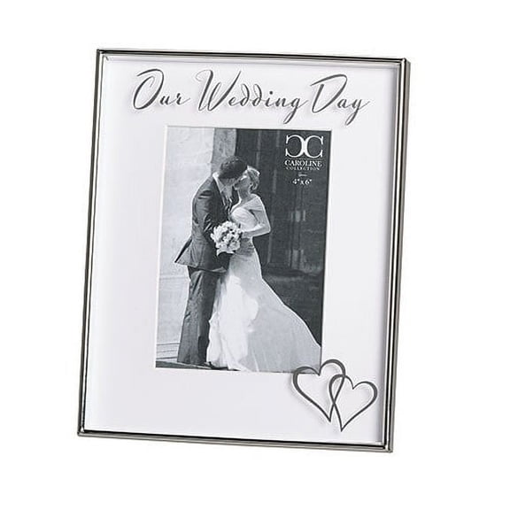 Frame-Our Wedding Day Floating Frame (Hearts) (Holds 4x6 Photo)