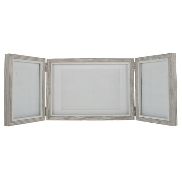 Frame Photo Picture Hinged Collage Trifold Display Tabletop Frames Foldable Wood Folding Wooden Desktop Wedding Family