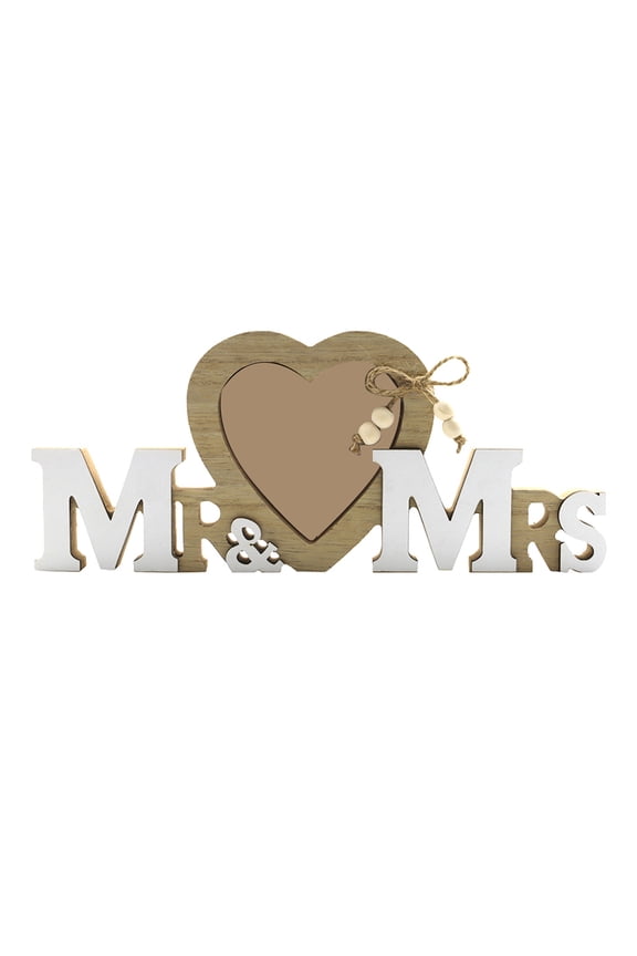 Frame Photo Picture Wedding Mr Mrs Gifts Heart Gift Wooden Sign Shower Display Couples Tabletop Engagement Bridal Table