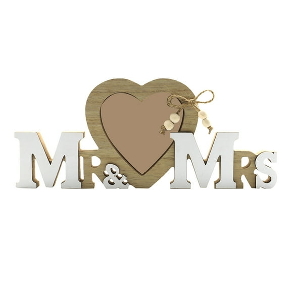 Frame Photo Picture Wedding Mr Mrs Gifts Heart Gift Wooden Sign Shower Display Couples Tabletop Engagement Bridal Table