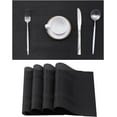 thumbnail image 1 of Frame Placemats Set of 4 - Heat Resistant Non-Slip Place mats for Dining Table, Washable Durable PVC Vinyl Woven Table Mats（Black Frame, 4）, 1 of 18