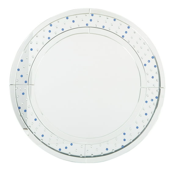 Frame Round Mirror-Color:Silver,Size:36W x 36D x 1.75H