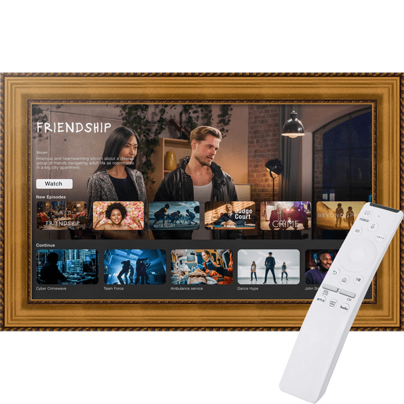 Frame for Samsung Frame TV - 43 inch. 3.50 inch Frame is Antique Gold and Black with rope Samsung the Frame TV and Pro (Fits 2021-2025 Frame TV, 43 inch) WOMTV-5167-21.9375x38.125_ST