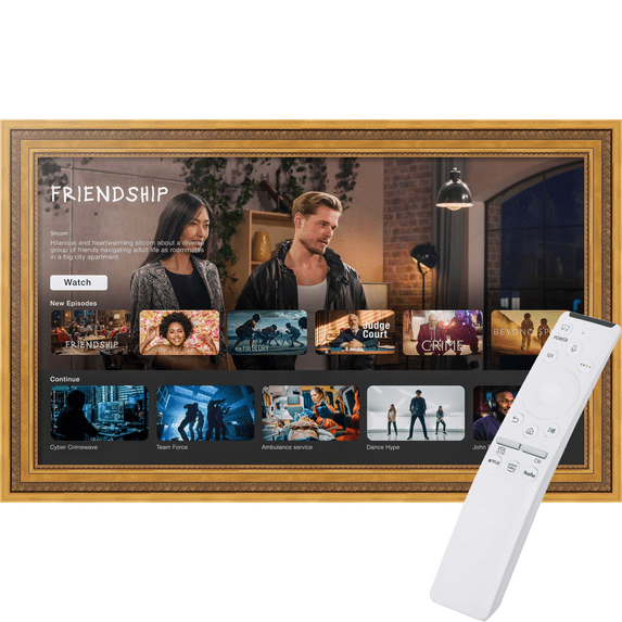 Frame for Samsung Frame TV - 50 inch. 3.00 inch Frame is Gold Leaf with Hearts Samsung the Frame TV and Pro (Fits 2021-2025 Frame TV, 50 inch) WOMTV-543-2-25.4375x44.3125_ST