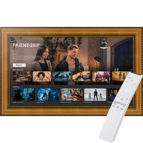 Frame for Samsung Frame TV - 50 inch. 3.50 inch Frame is Antique Gold and Black with rope Samsung the Frame TV and Pro (Fits 2021-2025 Frame TV, 50 inch) WOMTV-5167-25.4375x44.3125_ST
