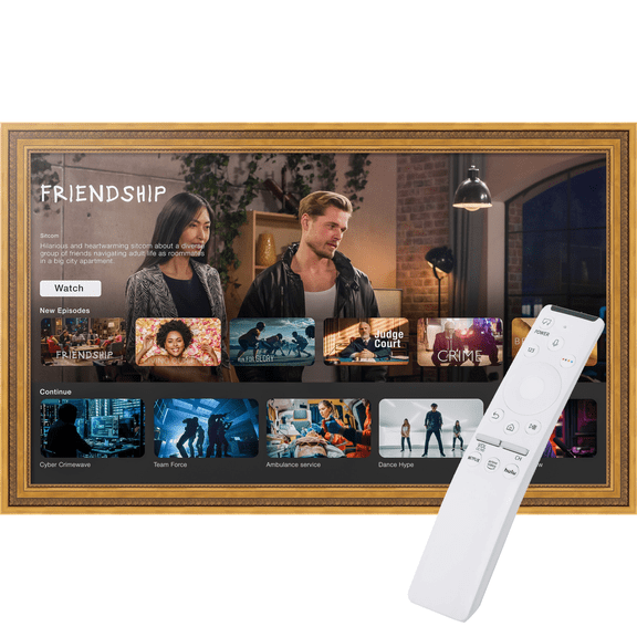 Frame for Samsung Frame TV - 65 inch. 3.00 inch Frame is Gold Leaf with Hearts Samsung the Frame TV and Pro (Fits 2021-2025 Frame TV, 65 inch) WOMTV-543-2-32.8125x57.375_ST