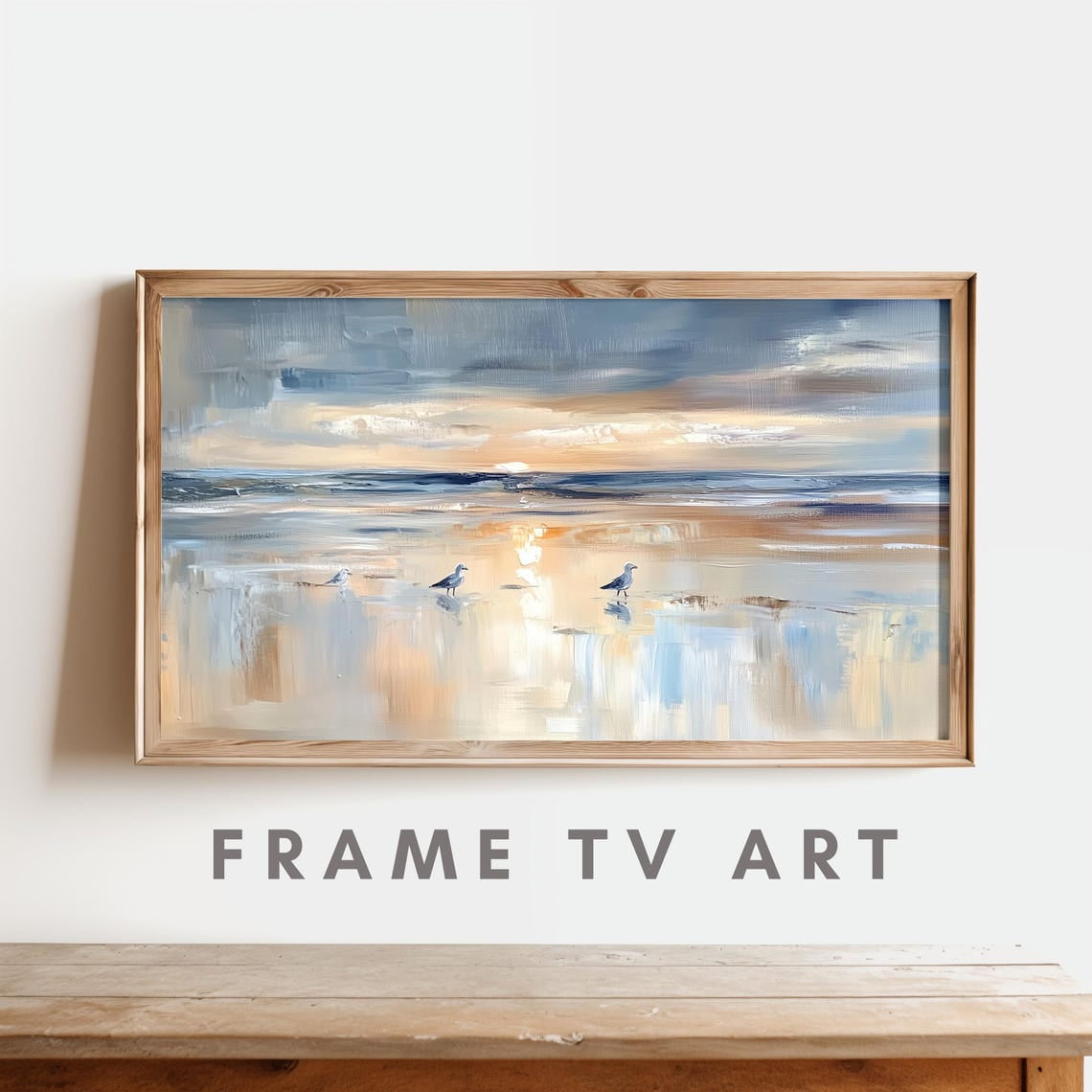 Frame Tv Art Summer Ocean Beach Painting Coastal Summer Tv Art Ocean