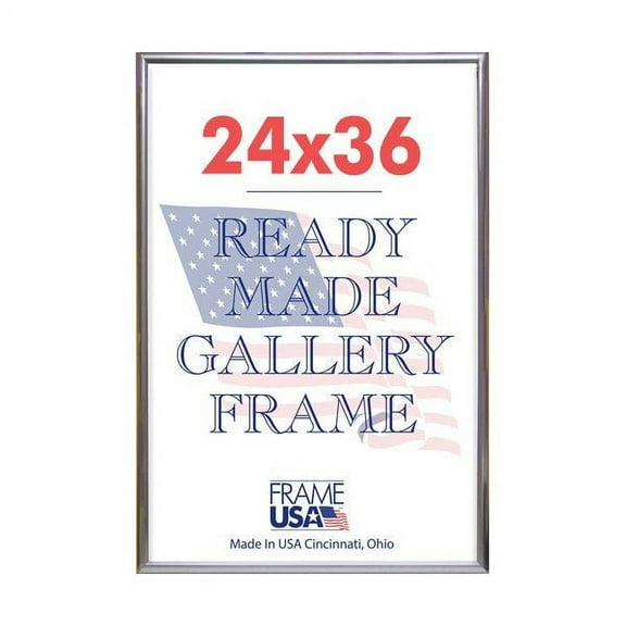 Frame USA 24 in x 36 in Glass Picture Frames, Silver