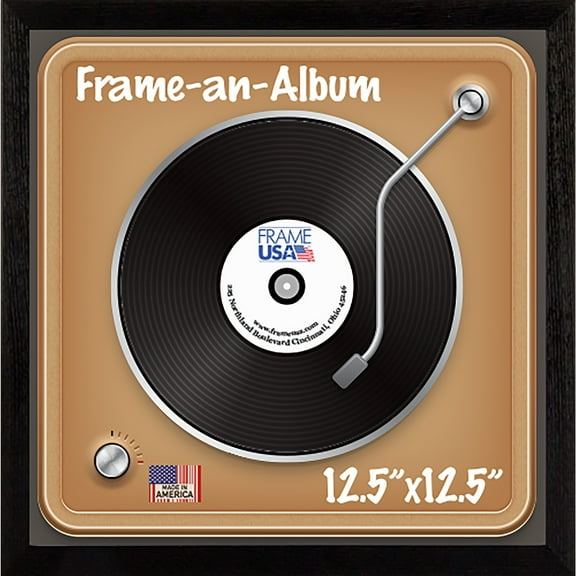 Frame USA Frame-an-Album Wooden 12.5-inch x 12.5-inch Record Frame
