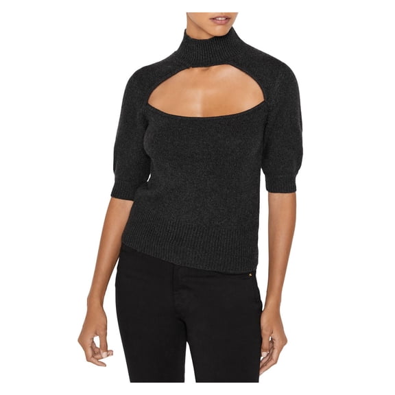 Frame Womens Ribbed Trim Knit Funnel-Neck Sweater