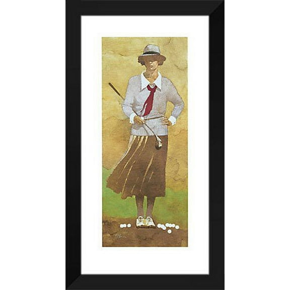 FrameToWall - Bart Forbes Framed Art Print 22x39 "Vintage Woman Golfer"