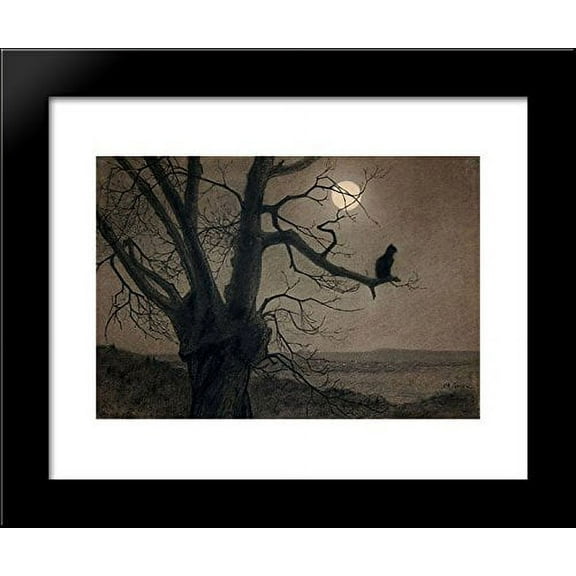 FrameToWall - Cat in the moonlight 20x24 Framed Art Print by Theophile Steinlen