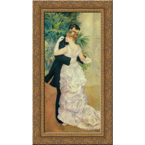 FrameToWall - Dance in the City 16x24 Gold Ornate Wood Framed Canvas Art by Renoir, Pierre Auguste
