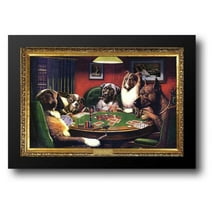FrameToWall - Dogs Playing Poker 40x28 Framed Art Print by Coolidge, Cassius Marcellus