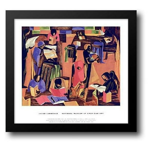 FrameToWall - Library, 1969 32x30 Framed Art Print by Lawrence, Jacob