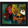 thumbnail image 1 of FrameToWall - Mask Still Life III 20x20 Black Ornate Wood Framed Canvas Art by Nolde, Emil, 1 of 3
