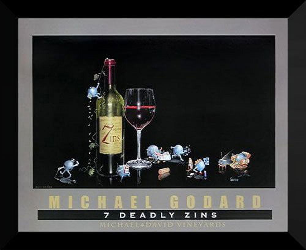 FrameToWall Michael Godard Framed Art 34x28 "7 Deadly Zins"