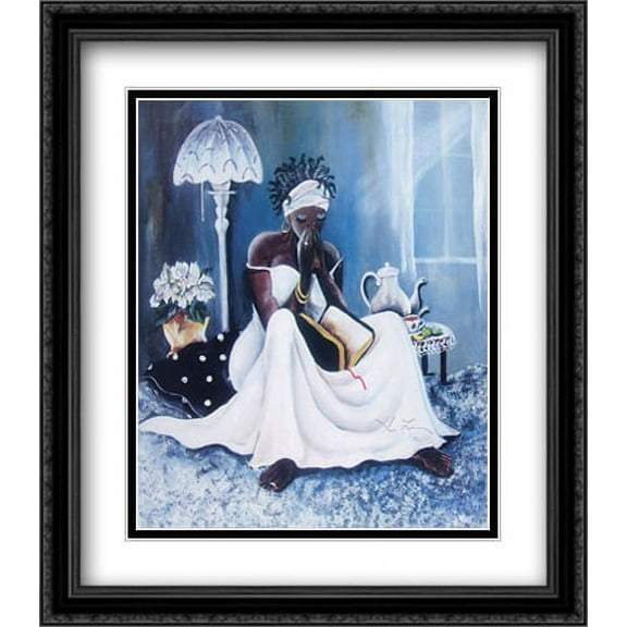 FrameToWall - My Cup Runneth Over 2x Matted 25x30 Large Black Ornate Framed Art Print by Annie Lee