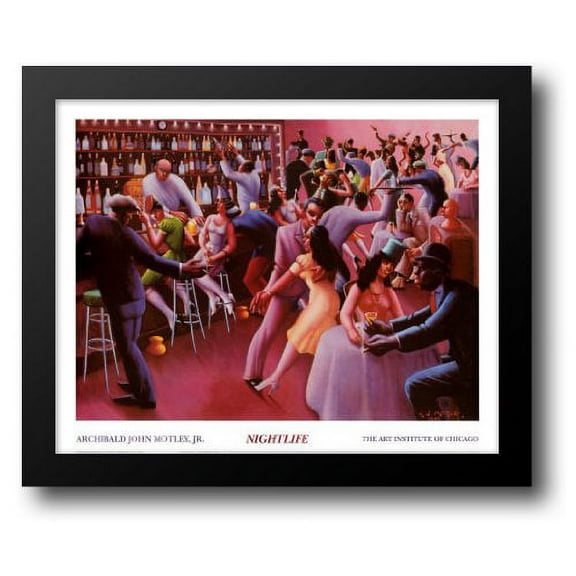 FrameToWall - Nightlife 34x28 Framed Art Print by Motley, Jr, Archibald J