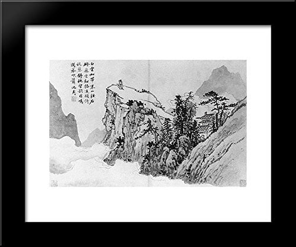 FrameToWall - Poet on a Mountaintop 20x24 Framed Art Print by Shen Zhou - Walmart.com