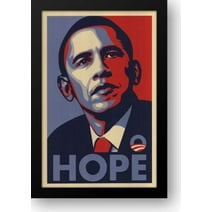 FrameToWall - RARE Obama Campaign Poster - HOPE 15x21 Framed Art Print by Fairey, Shepard