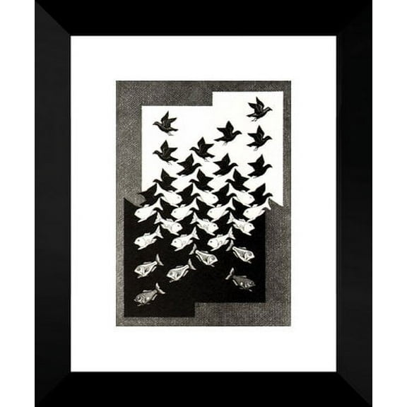 FrameToWall - Sky and Water II 20x24 Framed Art Print by M.C. Escher