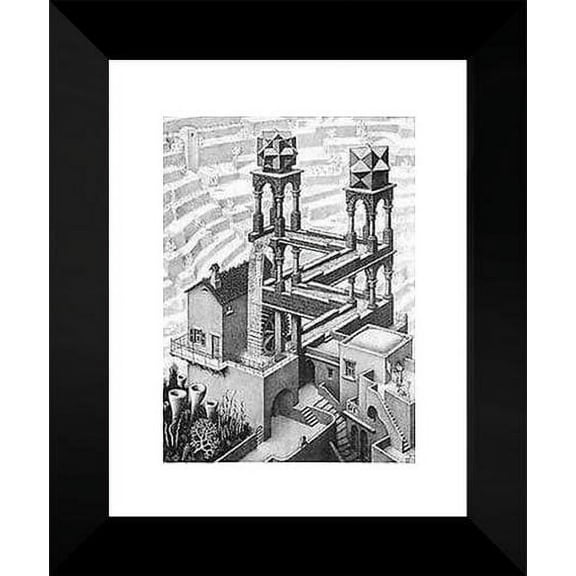 FrameToWall - Waterfall 15x18 Framed Art Print by M.C. Escher