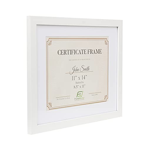 FrameWorks 2-Pack Wooden Document Frames - 8.5x11 Inch, Tempered Glass, Black Matte, Hanging Or Standing