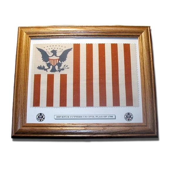 Framed, 15 Star Revenue Cutters American Civil Flag of 1799 / Coast Guard. Patriotic Wall Decor, Wall Art.