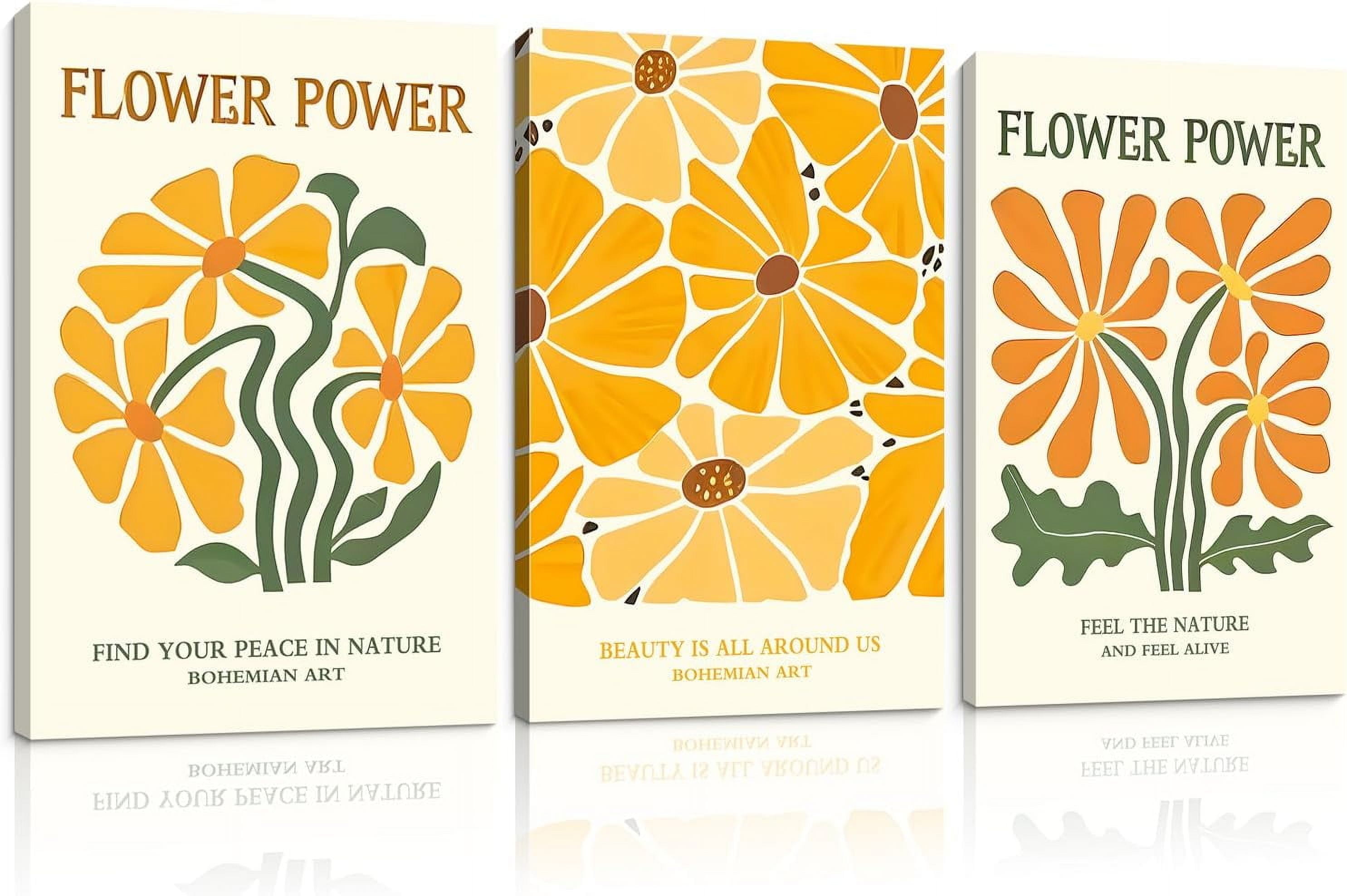Framed 3Pcs Dark Floral Canvas Wall Art Set Moody Flower Prints Vintage ...