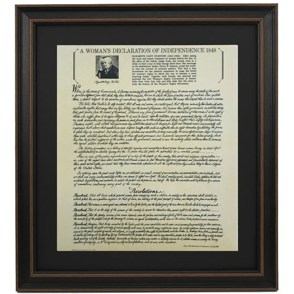Framed A Woman's Declaration of Independence. Replica Historical Prints by Patriot Gear Company