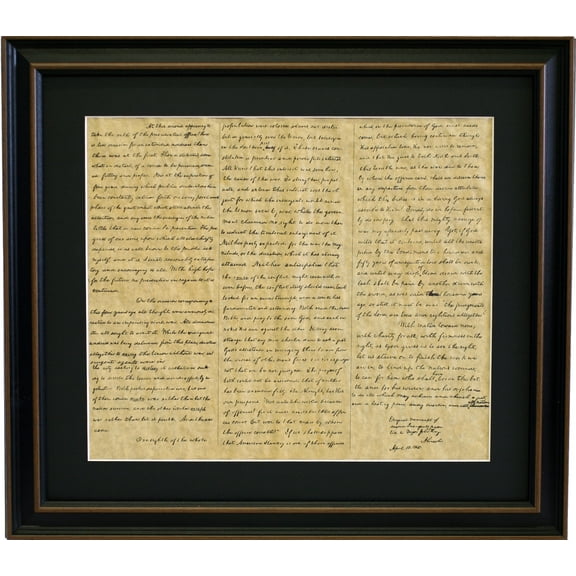 Framed Abraham Lincoln's Second Inaugural Address. Replica Historical prints by Patriot Gear Company