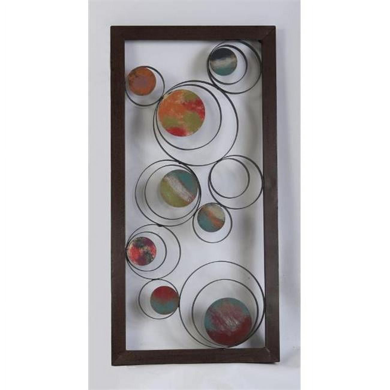 Framed Abstract Circles Metal Wall Art Single Version One
