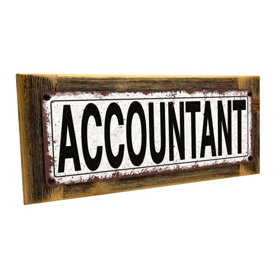 Framed Accountant 4"x12" Metal Sign, Wall Décor for Home and Office