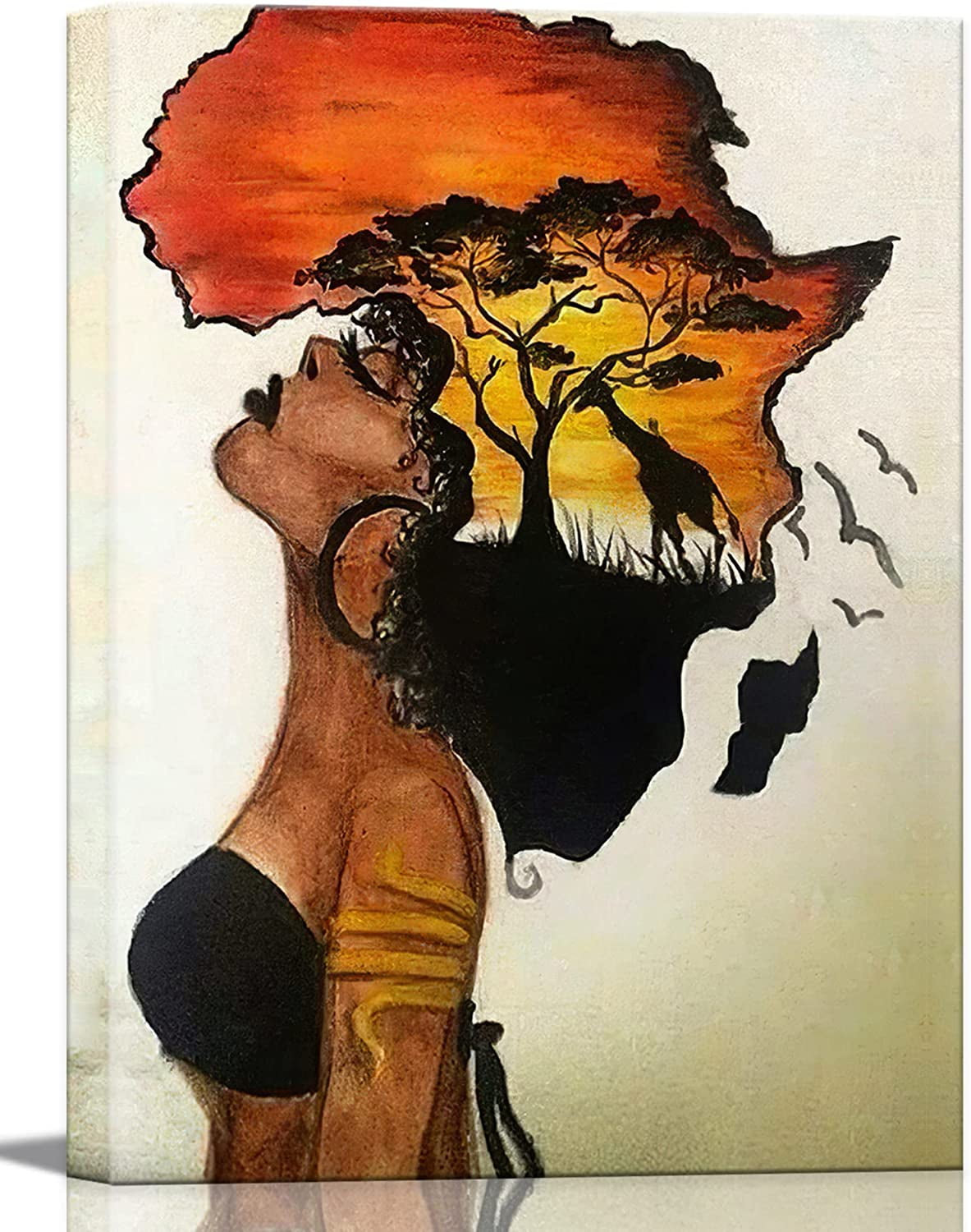 Black Woman Art ,african American Art, Pop Art, Canvas Print, Modern Wall  Decor, Living Room Canvas Wall Art,print Artwork, Afro 