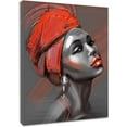 thumbnail image 1 of Framed African American Women Canvas Wall Art Black Woman Yellow Hair Beauty Abstract Painting Canvas Prints Living Room Bedroom Bathroom Home Decoration Ready to Hang,12x16 inch, 1 of 6