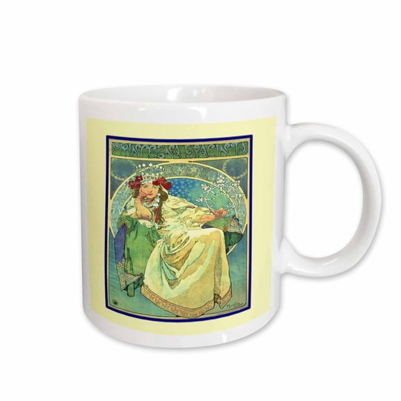 3drose, Framed Alphonse Muchas Princess, 15oz Mug
