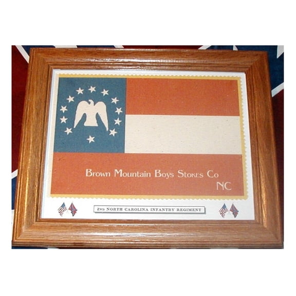 Framed, American Civil War Flag... 1st North Carolina Infantry. Stokes County. Patriotic Wall Decor, Wall Art.